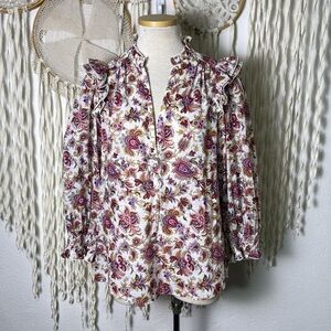 ME+EM NWT Cotton Opulent Paisley Print Blouse Size US12
